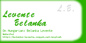 levente belanka business card